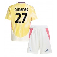 Juventus Andrea Cambiaso #27 Fußballbekleidung Auswärtstrikot Kinder 2024-25 Kurzarm (+ kurze hosen)